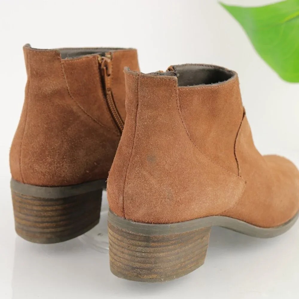 Blondo Womens Maddie Boot Size 8 Waterproof Caramel‎ Tan Suede Block Heel Bootie